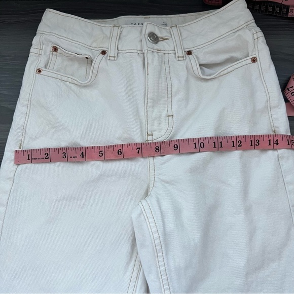 TopShop Petite Mom Jeans Off White Cream Women’s Size 24 - Picture 5 of 7
